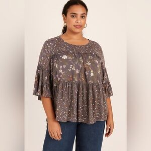 New Condition Cato Floral Women's Top - Purple